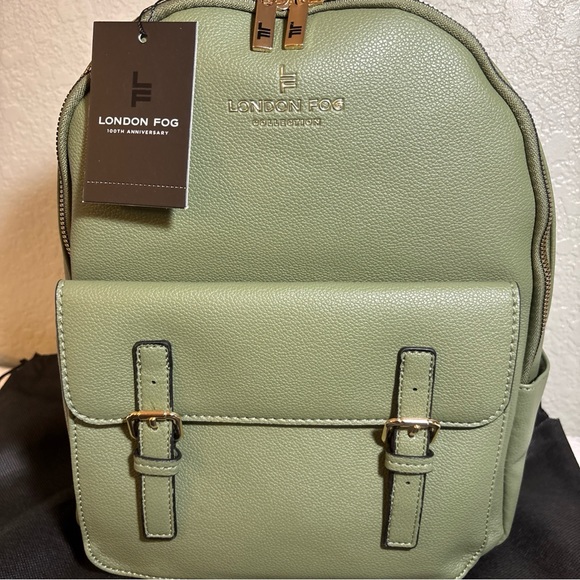 London Fog Sage Backpack with Gold Details - Picture 3 of 8